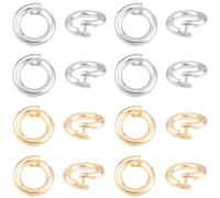 Beebeecraft 1 Scatola da 20 Pezzi di Anelli di Chiusura Rotondi in Ottone Placcato Oro 14K Diametro Esterno 8mm Diametro Interno 2.5mm Chiusura A Cerchio Connettore Ad Anello Anelli di Chiusura