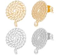 Beebeecraft 1 scatola Da 20 pezzi di Orecni A Cero A Disco In Vero Oro 18K e Ottone Placcato In Platino Orecni Rotondi Piatti per Forniture Fai Da Te per La Creazione di Gioielli