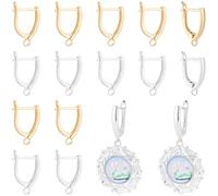 Beebeecraft 1 Scatola da 20 Pezzi Orecchini A Cerchio con Chiusura A Leva in Oro 24K e Argento Sterling in Ottone Placcato con Componenti Ad Anello per La Creazione di Gioielli Accessori