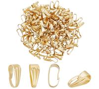 Beebeecraft 1 Scatola da 200 Pezzi con Clip A Scatto in Acciaio Inossidabile Placcato Oro 18K con Clip A Scatto con Cauzione A Pizzico con Connettore per La Creazione di Gioielli Collane e Ciondoli