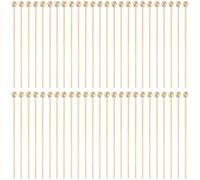 Beebeecraft 1 Scatola da 200 Pezzi da 30mm con Testa A Sfera in Ottone Placcato Oro 14K per Orecchini Ciondoli Bracciali Collane Gioielli Fai da Te.