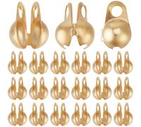 Beebeecraft 1 scatola Da 300 pezzi di Punte di Perline Aperte Placcate In Oro 18K 304 coprinodi A Conchiglia In Acciaio Inossidabile Estremità A Calotta Ripiegabili Tappi per La Creazione di Gioielli