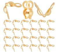 Beebeecraft 1 scatola Da 300 pezzi di Punte per Perline In Vero Oro 18K Placcato A Conglia Copri Nodi Estremità Calotta Pieghevoli Punte per La Creazione di Gioielli Risultati Fai Da Te