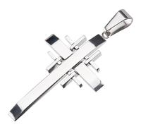 Beebeecraft 1 Scatola da 304 ciondoli A Croce in Acciaio Inossidabile Grandi Solidi Lucidati Multistrato Crocifisso di Gerusalemme con Clip A Pizzico per La Creazione di Gioielli Accessori per