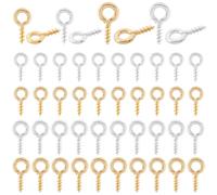 Beebeecraft 1 Scatola da 320 Pezzi di Ganci A Occhiello A Vite in Ottone Placcato Oro 18K e Argento Sterling da 8/10mm per Perline Semiforate per Marcatura di Gioielli