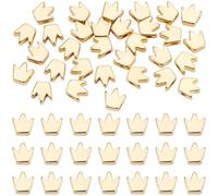 Beebeecraft 1 Scatola da 50 Pezzi di Perline Distanziatrici A Corona in Ottone Placcato Oro 18K Stile Vintage Eleganti con Perline A Forma di Re e Regina con Foro da 1.4mm per La Creazione di