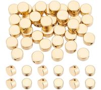 Beebeecraft 1 Scatola da 50 Pezzi di Perline Distanziatrici per Monete in Vero Ottone Placcato Oro 24K 5 x 3mm Piccole Perline Piatte Rotonde A Disco con Foro da 1mm per La Creazione di