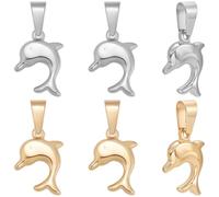 Beebeecraft 1 scatola Da 6 pezzi 2 colori Ciondoli A Forma di Delfino e 304 animali Marini In Acciaio Inossidabile per La Creazione di Gioielli Fai Da Te Collane e Braccialetti