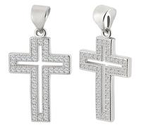Beebeecraft 1 Scatola da 6 Pezzi con Zirconi Cubici A Forma di Croce Ciondoli A Forma di Crocifisso di Gerusalemme Cavi e Lucidati con Clip A Pizzico per La Creazione di Gioielli Bracciali Collane