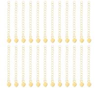 Beebeecraft 1 Scatola da 60 Pezzi di Estensore per Catena per La Creazione di Gioielli Estensione A Forma di Cuore Placcata in Oro 18K per Bracciale Collana e Cavigliera Fai da Te