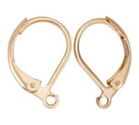Beebeecraft 1 scatola da 80 ganci per orecchini a monachella, placcati in oro 18 K, in acciaio inox chirurgico 316L, per la creazione di gioielli