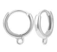 Beebeecraft 1 Scatola di 925 Orecchini A Cerchio In Argento Sterling Placcati In Rodio Ganci per Orecchie Filo per Orecchie A Monachella con Anello e 925 Stampi per Creazione di Gioielli