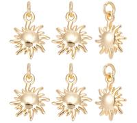 Beebeecraft 10 Ciondolo A Forma di Sole Ciondoli Celestiali Vintage Placcati in Oro 12.5x10x3K da 18mm con Anellino di Congiunzione per La Creazione di Gioielli Bracciali Collane e Orecchini Fai da