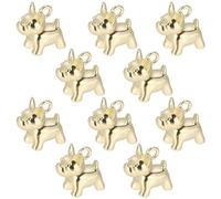 Beebeecraft 10 Pezzi Ciondoli A Forma di Cane Ciondolo Cucciolo in Oro Vero Ottone Placcato Oro 18K Animale Domestico dei Cartoni Animati Esteticamente Brillante Piccoli Ciondoli per La Creazione