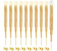 Beebeecraft 10 Pezzo di Componenti per Orecchini A Perno con Nappina Cabochon Placcato Oro 18K Basi per Orecchini per La Creazione di Gioielli Kit di Forniture Fai da Te
