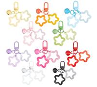 Beebeecraft 10 pz 10 Colori Acrilico Stella Portachiavi Stelle Portachiavi all'Ingrosso Colorato Campana Stelle A Cinque Punte Colore Caramella Chiusura Clip Ciondolo Portachiavi per Donne Chiavi