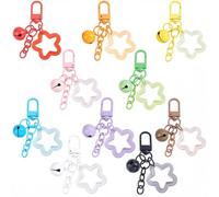 Beebeecraft 10 pz 10 Colori Portachiavi A Forma di Stella in Acrilico Colorato Campanella Stelle A Cinque Punte Portachiavi Color Caramella Chiusura Clip Portachiavi Ciondolo Borsa per Donne Chiavi
