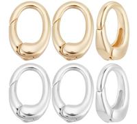 Beebeecraft 10 pz 2 colori usura A Molla Ovale 18K Oro e Platino Placcato Goccia Piccola Molla Cancello Anelli Connettore per La Creazione di Gioielli