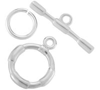 Beebeecraft 10 Set di Fermagli A Levetta e 925 Fermagli A T in bambù Placcati in Argento Sterling Chiusura A Scatto Terminale per Bracciale Collana e Creazione di Gioielli