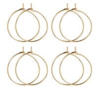 Beebeecraft 100 Pezzi Anelli con Ciondolo per Bicchiere da Vino 20mm Acciaio Inossidabile Orecchino Aperto Cerchio con Perline per Bomboniere per Feste di Compleanno Riunione di