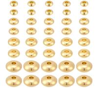 Beebeecraft 100 Pezzi di Perline Distanziatrici Rondelle Placcate Oro 24K e 304 Perline Ovali in Acciaio Inossidabile da 4/5/6/8mm per La Creazione di Gioielli con Perline Braccialetti