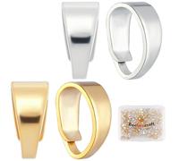 Beebeecraft 100 pz 2 Colori Ganci A Scatto per Pendenti in Oro 24K e 925 Argento Sterling Placcato Ganci A Clip Connettori per Creazione di Gioielli Collana Ciondolo Ciondolo Fai da Te Artigianato