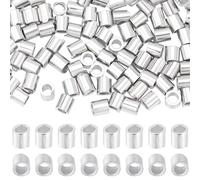 Beebeecraft 100 pz Perline A Crimpare Tubolari Da 1mm Placcate In Rodio 925 perline Distanziatrici Tubolari In Argento Sterling Tappi Terminali per La Creazione di Gioielli Orecchini Braccialetti