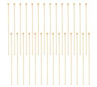 Beebeecraft 100 pz/Scatola Perni con Testa A Sfera Da 45 mm, Perni Dritti In Raso Placcato Oro 18K, per Creazione di Gioielli, Perline di Fascino, Creazione Fai Da Te, Testa: 1.8 mm
