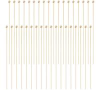 Beebeecraft 100 pz Spilli con Testa A Sfera da 50cm 2 Pollici Placcati in Oro 14K Dritti Pieghevoli da 0.5mm per Realizzare Gioielli Ciondoli Orecchini Bracciali Collane Pendenti Accessori Fai da Te.