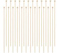 Beebeecraft 100 pz Spilli con Testa A Sfera Da 50cm 2 pollici Placcati In Oro 24K Dritti Pieghevoli Da 0.6mm per Realizzare Gioielli Ciondoli Orecchini Bracciali Collane Pendenti Accessori Fai Da Te