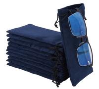 Beebeecraft 12 pz Astucci per Occhiali Da Sole Sacchetti per Occhiali Da Sole In Morbido Velluto Da 3.5x 7 pollici Chiusura con Coulisse per La Pulizia Protezione Conservazione (Blu Notte)