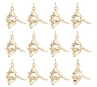 Beebeecraft 12 pz Ciondoli A Forma di Manta Placcati in Oro 18K A Forma di Pesce Oceanico con Anello di Congiunzione e Scatola Portaoggetti per La Creazione di Gioielli Collane e Bracciali A Tema