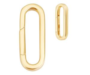 Beebeecraft 1Box Spring Gate Rings 18K Placcato Oro 925 Sterling Silver Oval Gate Rings Clip Lock Clasps per Portachiavi Gioielli Fai Da Te Artigianato (21.5x8mm)