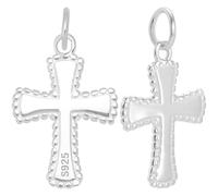 Beebeecraft 2 pz 925 ciondoli A Forma di Croce In Argento Sterling Ciondolo Pasquale Del Santo Crocifisso con Anello di Congiunzione per La Creazione di Gioielli Fai Da Te Ciondolo per Collana