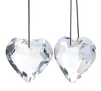 Beebeecraft 2 pz. Acchiappasole A Forma di Cuore In Vetro con Perline di Vetro Trasparente In Cristallo Arcobaleno Pendenti Acchiappasole Ornamenti Pendenti per Pareti Finestre Stanze Giardini Interni