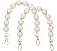 Beebeecraft 2 pz Catena per Borsa con Perline di Perle con Fermagli Girevoli Manico per Borsa Corto Dorato con Perline di Ricambio Catena per Borsa Accessori Decorazione per Donna Portafoglio Tote