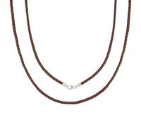 Beebeecraft 2 pz Collana In Pelle Intrecciata Marrone Collana Rotonda In Cordino di Vera Pelle con 925 fermagli A Moschettone In Argento Sterling 3mm 41.2cm