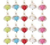 Beebeecraft 20 pz 5 colori Ciondoli A Forma di Conchiglia Placcati Oro 18K Estate Oceano Spiaggia Conchiglie Pendenti Ciondoli per La Creazione di Gioielli Da Donna Collana Bracciale Orecchini Fai Da
