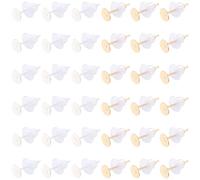 Beebeecraft 200 pz 304 Orecchini A Perno in Acciaio Inossidabile da 5mm con 200 Dadi per Orecchini in Oro 24 carati e 925 Orecchini A Perno con Cuscinetto Piatto Placcati in Argento Sterling