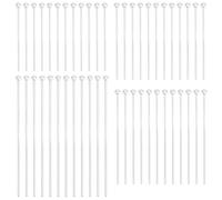 Beebeecraft 200 pz 4 misure Perni per Occhi 925 perni per Occhi In Ottone Placcato Argento Sterling 20~50mm Pieghevoli con Testa A Sfera per La Creazione di Gioielli Fatti A Mano Orecchini