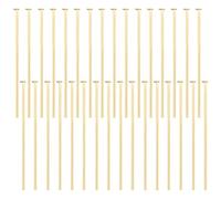 Beebeecraft 200 Pz/Scatola Spilli A Testa Piatta Spilli per Perline Placcati Oro 18K 30mm Spilli per Gioielli per Orecchino Perline Fai da Te