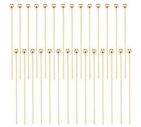 Beebeecraft 200 Pz/Scatola Spilli con Testa A Sfera 18K Ottone Placcato Oro Spilli con Occhio A Sfera 30mm Risultati per Creazione di Gioielli per Perline con Ciondolo Creazione, Testa: 2 mm