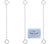 Beebeecraft 3 pz 925 prolunghe per Catena in Argento Sterling Stampato con Doppia Usura A Molla Prolunga per Catena con 1 Panni per Lucidatura Argento per Collane Bracciali Cavigliere 5.1 cm di