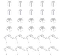 Beebeecraft 30 pz 3 Perline di Arresto A Cricchetto in Stile 925in Argento Sterling e Punte per Perline Pieghevoli Coprinodi e Copriperline A Cricchetto Semicircolari Aperti per Kit di