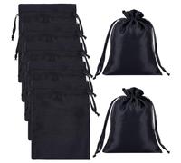 Beebeecraft 30 pz Sacchetti per Gioielli 9x12/17x12cm Nero Coulisse Sacchetti per Gioielli per Bomboniere Caramelle Natale Festa Della Mamma Laurea