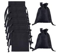 Beebeecraft 30 pz Sacchetti Portagioielli In Raso Mini Sacchetti Regalo In Stoffa Nera con Coulisse Rettangolo Bomboniere per Regali Custodia per Gioielli Anelli Regalo di Compleanno Artigianato