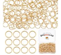 Beebeecraft 300 pz Anelli di Salto Aperti Anelli Rotondi Placcati Oro 24K 9mm 304 Anelli Divisi In Acciaio Inossidabile per Creazione di Gioielli Forniture di Riparazione con Scatola