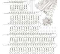 Beebeecraft 360 pz 5 Stili di Ganci per Orecchini per Creazione di Gioielli Inclusi 100 Ganci per Orecchini in Acciaio Inossidabile 60 perni con Testa in 2 Stili 100 Anelli di Congiunzione Aperti da
