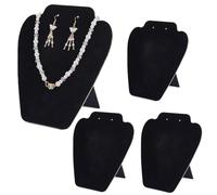 Beebeecraft 4 espositore per Collana da 8.2x7.3 Pollici in Velluto Nero e Legno Espositore per Gioielli Cavalletto Portacatena Organizzatore per Spettacoli Vendita al Dettaglio e Commercio