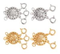 Beebeecraft 4 pz 2 Stili 2 Colori Collana Stratificata Fermagli Separatore per Donne Placcato Oro 18k e Placcato Platino Chiusura di Sicurezza Multiplo Gioielli Convertitore Estensore Catena